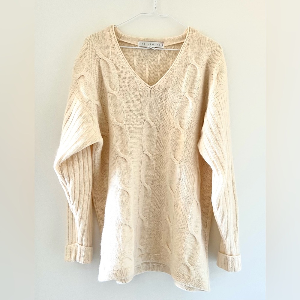 Soft Lambswool Angora Sweater Cream L